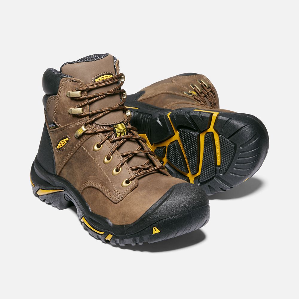 Keen Trekking Bot Erkek Kahverengi - Mt Vernon 6\" (Steel Toe) - Türkiye TSBM83591